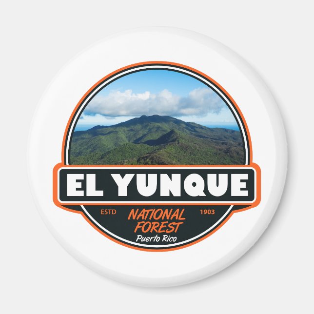 Imã El Yunque National Forest Porto Rico Emblem (Frente)