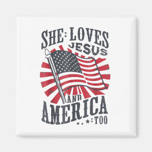 Imã Ela Ama Jesus E a América Também Bandeira Dos EUA