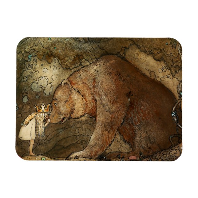 Ímã “Ela Beijou o Urso” por John Bauer (Horizontal)