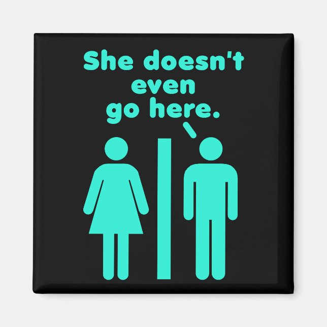 Imã Ela nem vai aqui preto azul (Frente)