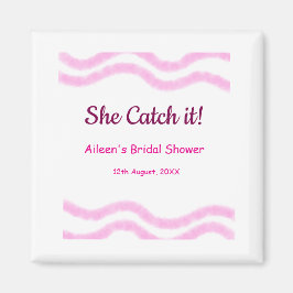 Imã Ela pega linhas em espiral rosa de aquarela noivad