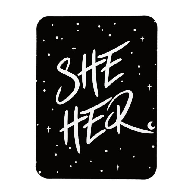 Ímã Ela Stars Suas Pronounes (Vertical)