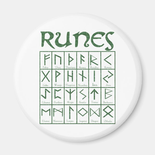 Imã Elder Futhark Runes (Frente)