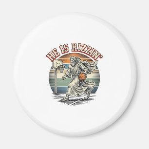Imã Ele É Camiseta Religiosa de Basquete Vintage Rizzi