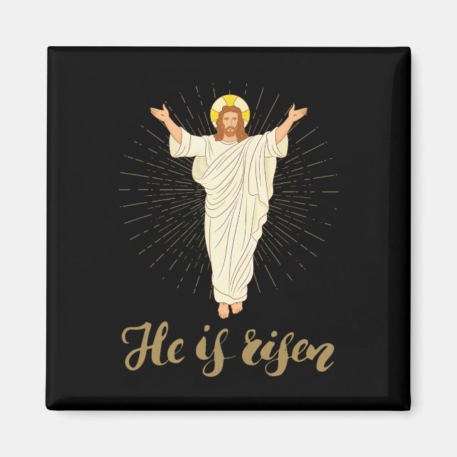 Imã Ele É Risen Rizzin Páscoa Jesus Fé Cristão (Frente)