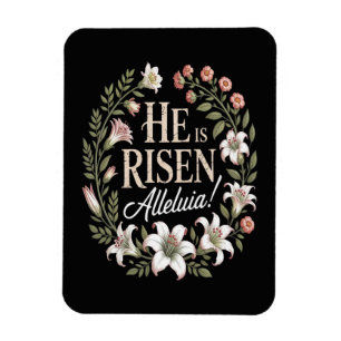 Ímã Ele Ressuscitou Aleluia Floral Páscoa Cristã