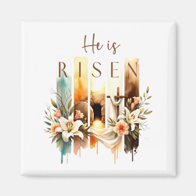 Imã Ele Ressuscitou Cruz Cristã Jesus Versículo Bíblic (Frente)
