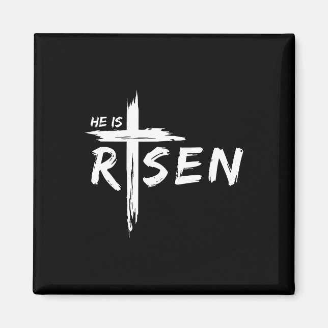 Imã Ele Ressuscitou Cruz Jesus Religioso Dia de Páscoa (Frente)