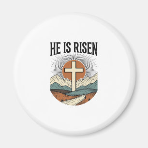 Imã Ele Ressuscitou Cruz Nascer do Sol Camiseta Cristã