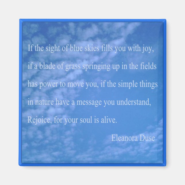 Imã Eleanora Duse Nature Quote Sqr Refrigerator Magnet (Frente)