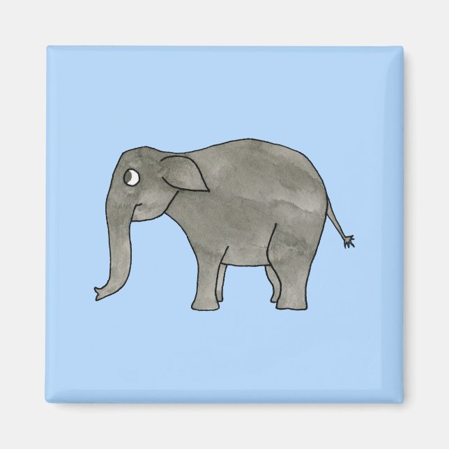 Imã Elefante Asiático, em azul claro. (Frente)