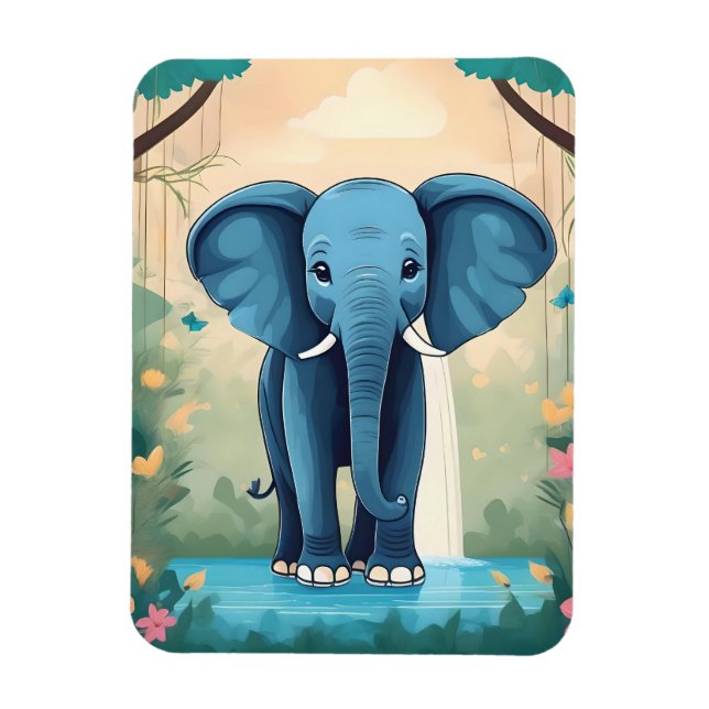 Ímã Elefante Balear Azul, (Vertical)