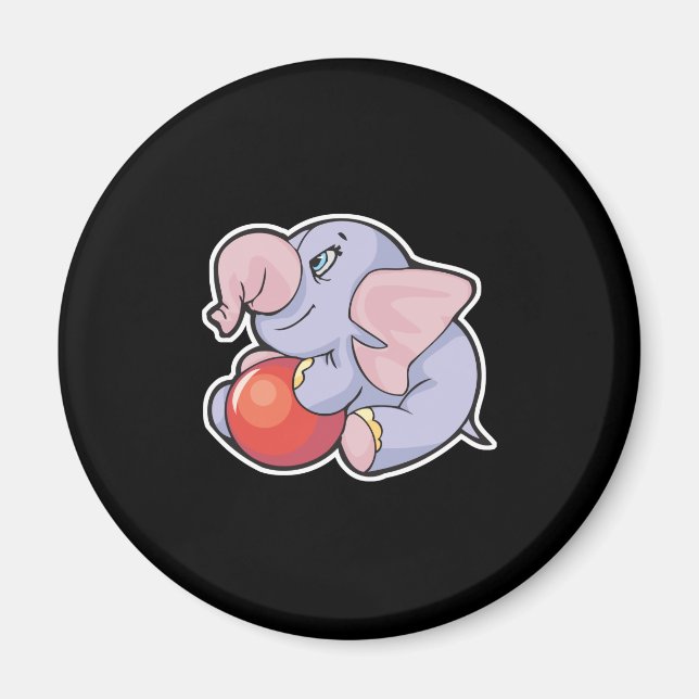 Imã elefante bebê com bola (Frente)