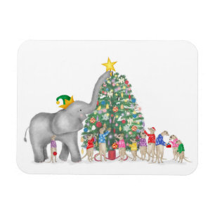 Ímã Elefante bonito e magnetos de Natal