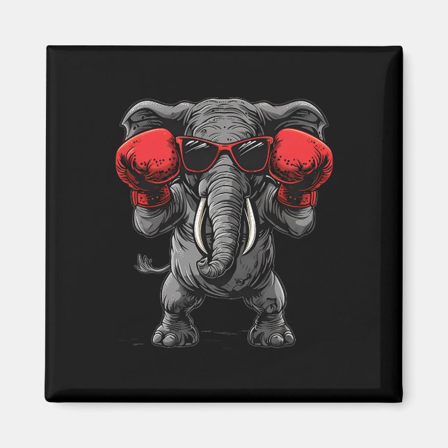 Imã Elefante Boxeando Com Luvas de Boxe Kickboxing Eng (Frente)