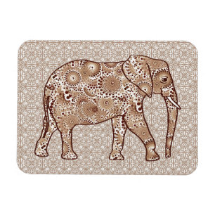 Ímã Elefante branco - castanho e esticado