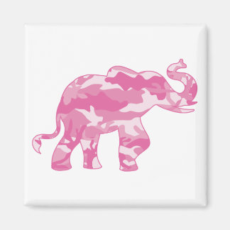 Imã Elefante-Camoflauge-Rosa