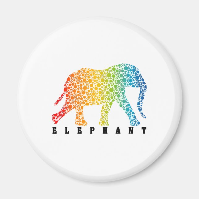 Imã Elefante com cores (Frente)