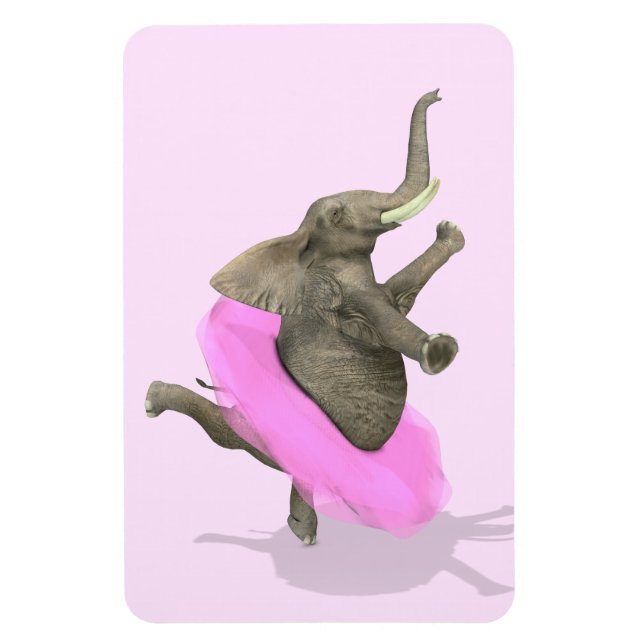 Ímã Elefante Com Tutu Rosa (Vertical)