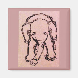 Imã Elefante cor-de-rosa