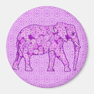 Imã Elefante da flor - roxo ametista
