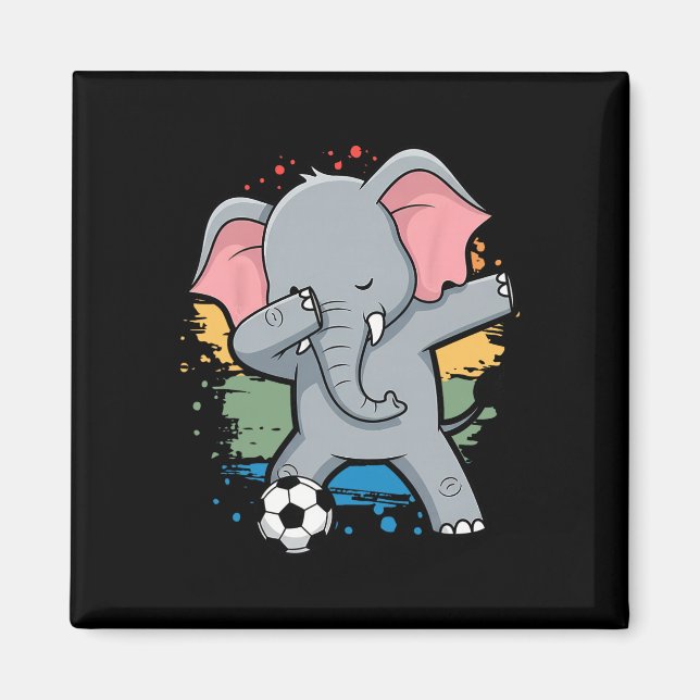 Imã Elefante Dabbing - Jersey Amantes de Futebol Fã de (Frente)