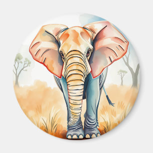Imã Elefante de Aquarela Adorável