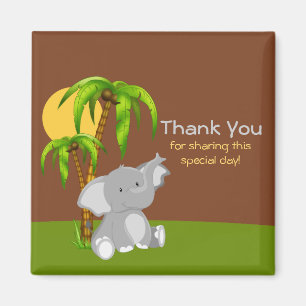 Imã Elefante De Bebê Da Selva Bonita Obrigado Magnet