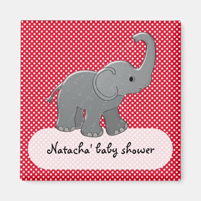 Imã elefante de bebê vermelho (Frente)