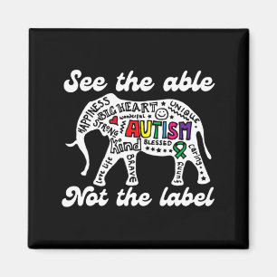 Imã Elefante de Conscientização do Autismo Veja o Capa
