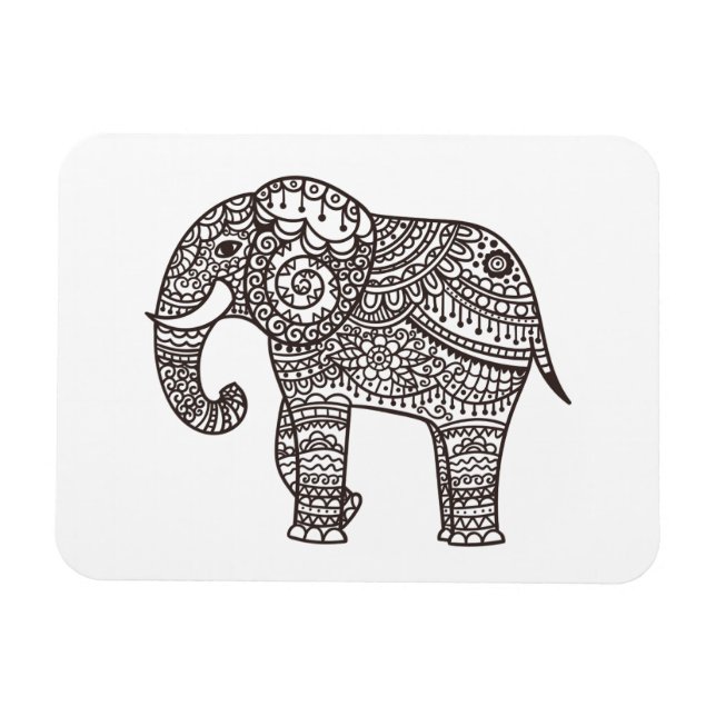 Ímã Elefante de Estilo Decorativo (Horizontal)