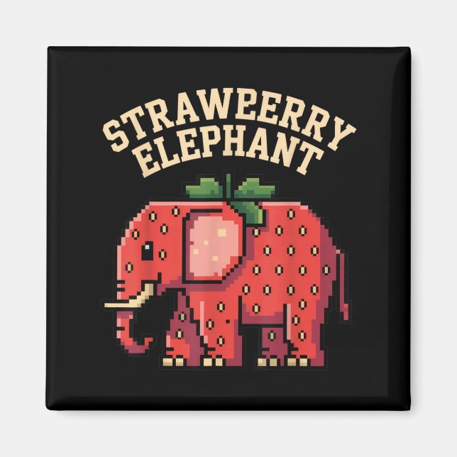 Imã Elefante de Morango para Amantes da Natureza Diver (Frente)
