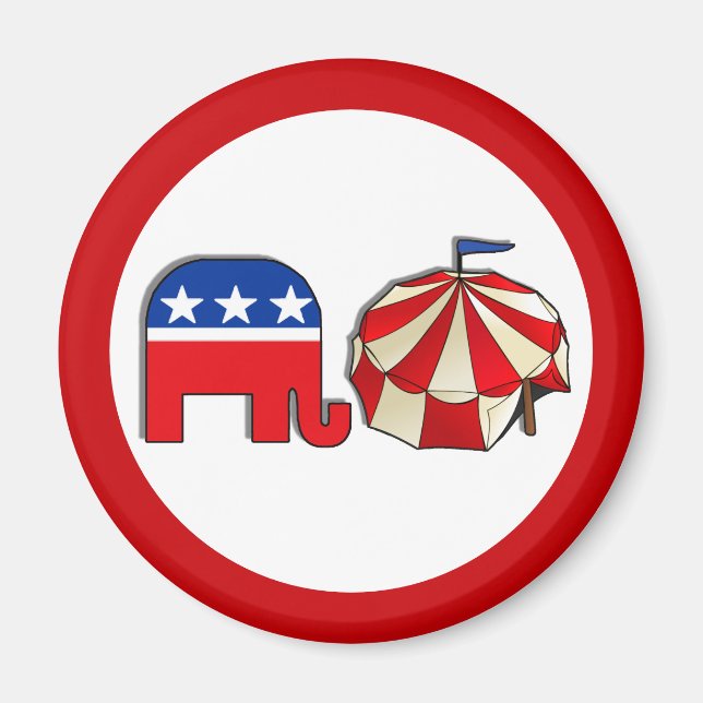 Imã Elefante do Circo Republicano e Tent Magnet (Frente)