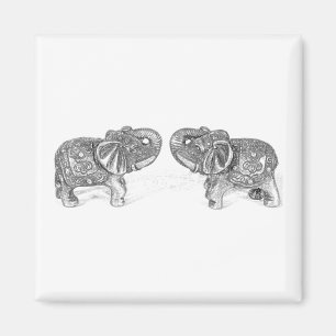 Imã Elefante dobro de Feng Shui - B&W