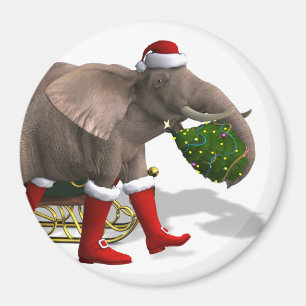 Imã Elefante Doce do Papai Noel