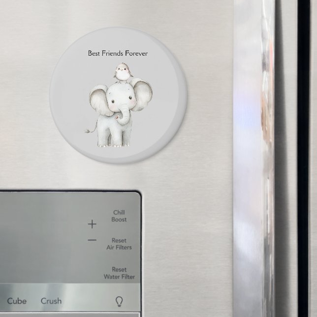 Imã Elefante e Pássaro Melhores Amigos (In Situ (Fridge))