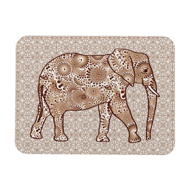 Ímã Elefante fratural giratório - castanho e esticado (Horizontal)