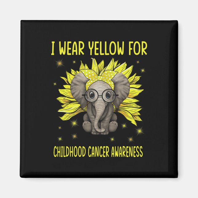 Imã Elefante Girassol Eu Visto Para A Infância Amarela (Frente)