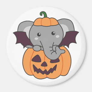 Imã Elefante Halloween Pumpkin Bat Costume
