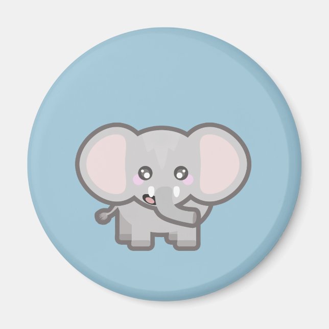 Imã Elefante Kawaii (Frente)