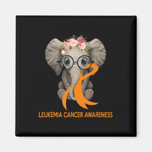 Imã Elefante Laranja Fita Leucemia Cancer Sensibilizaç