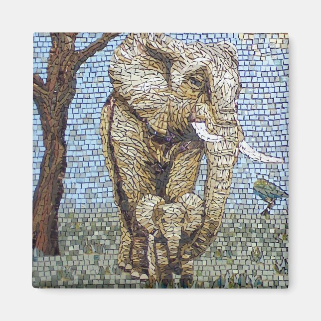 Imã Elefante mosaico (Frente)