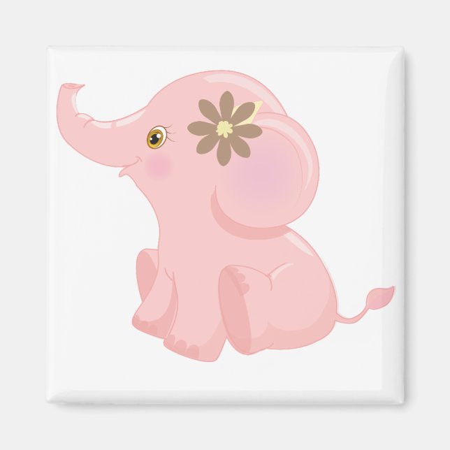 Imã Elefante Rosa Bebida (Frente)
