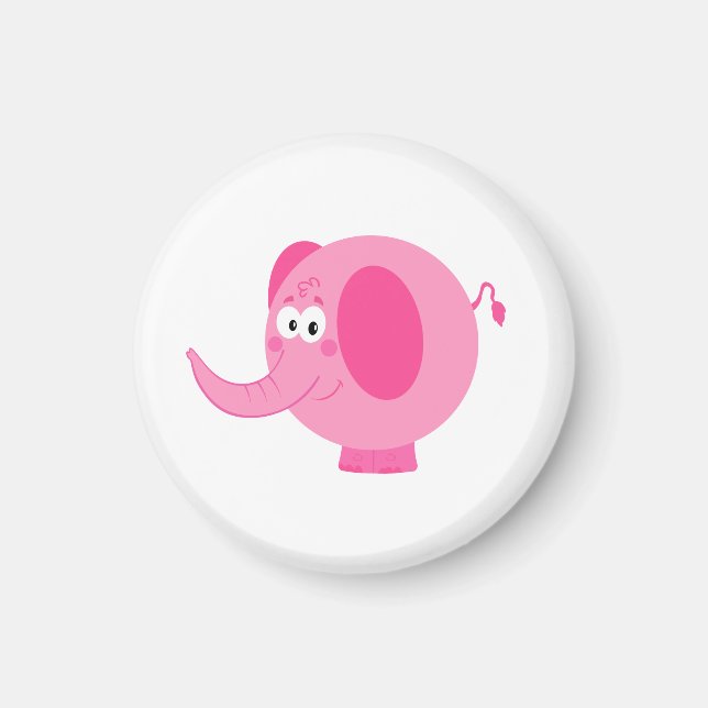 Imã Elefante rosa-claro (Frente)
