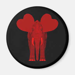 Imã Elefante Vermelho Romântico