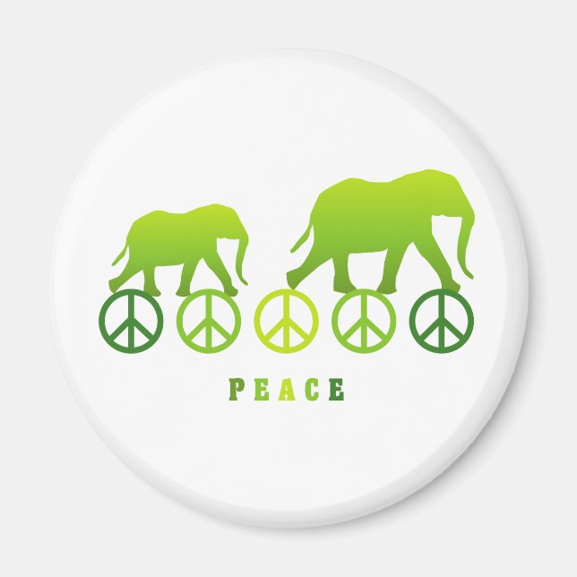 Imã Elefantes Caminhando em Paz (Frente)