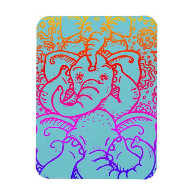 Ímã ELEFANTES NÃO VEEM MAU MAGNET Rainbow (Vertical)