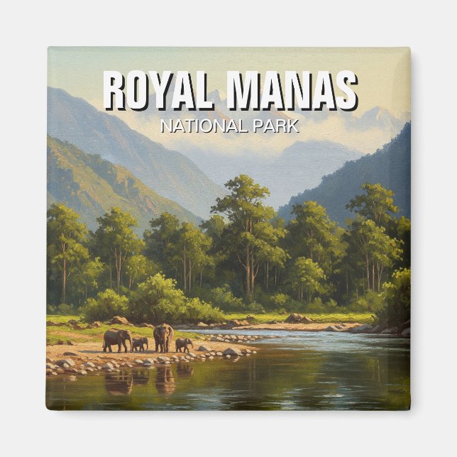 Imã Elefantes no Parque Nacional Royal Manas (Frente)