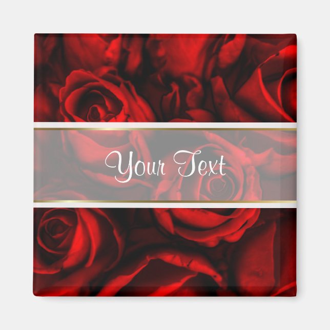 Imã Elegância da rosa vermelha (Frente)