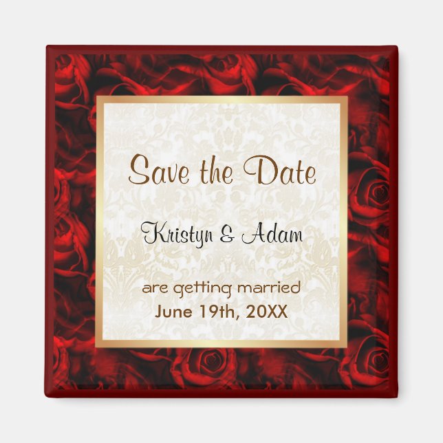 Imã Elegância da rosa vermelha (Frente)